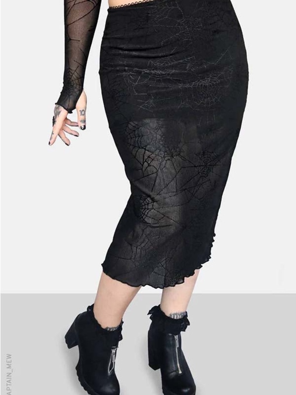 Forest Ink Spiderweb Spinnerette Midi Skirt – Small